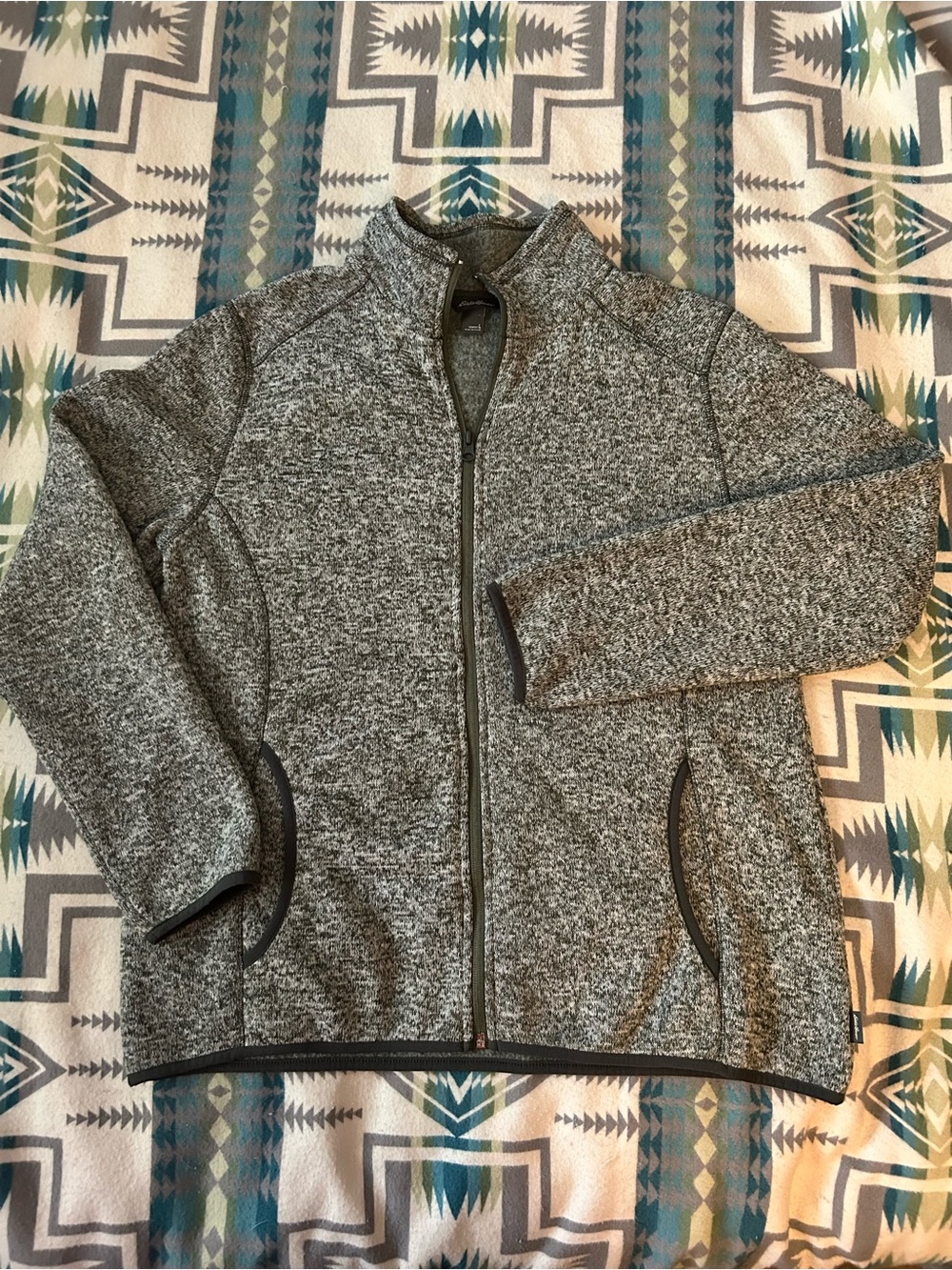 Eddie Bauer Olive Green Heather Full-Zip Women's Sweater Jacket